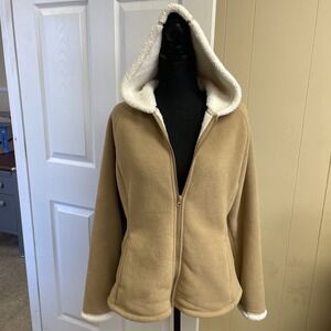 FADED GLORY Women's Size Medium (8-10) Faux Fleece Lined Hooded Zip Up Jacket